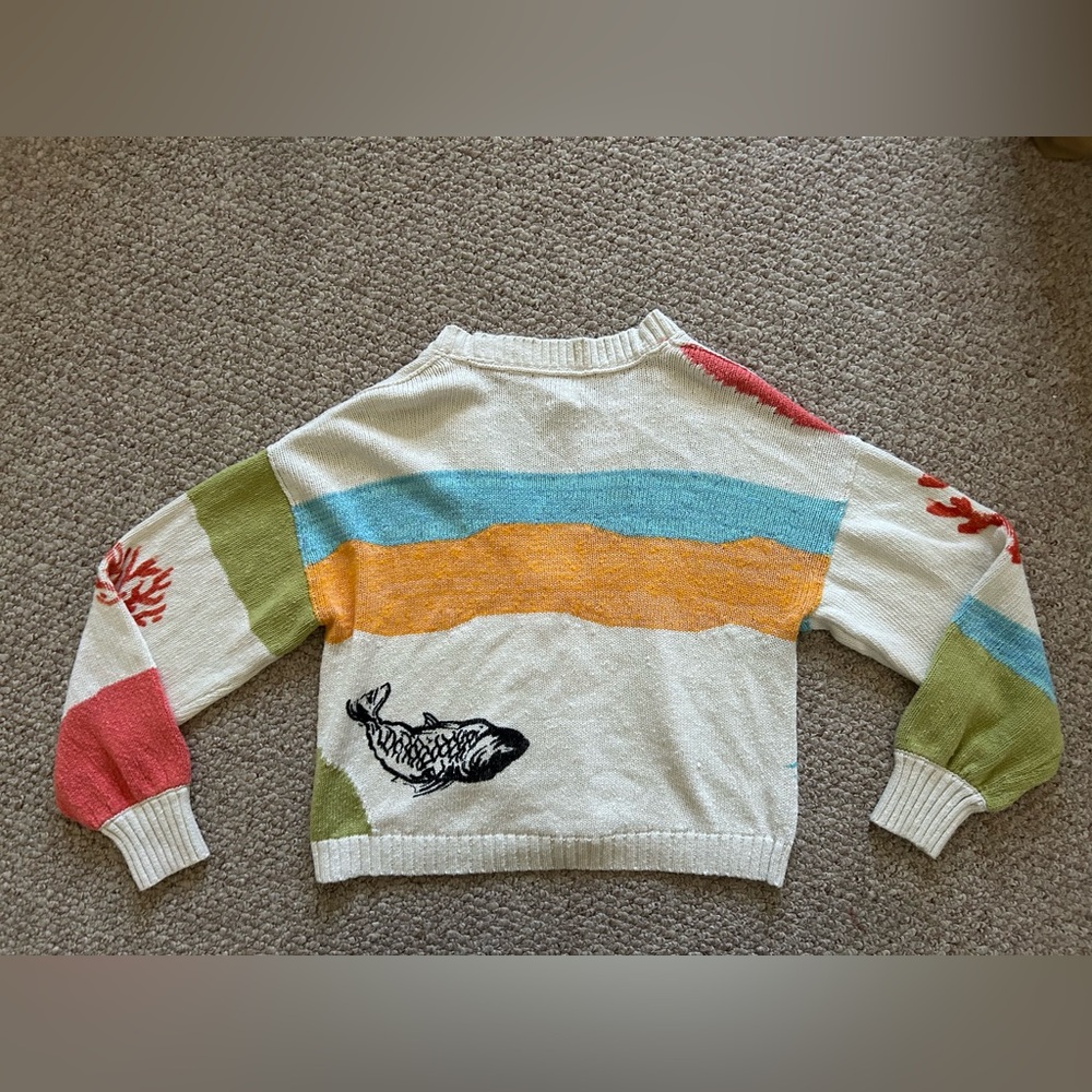Anthropologie Pilcro Icon Graphic Cardigan Sweater multicolor print size S - Picture 12 of 12